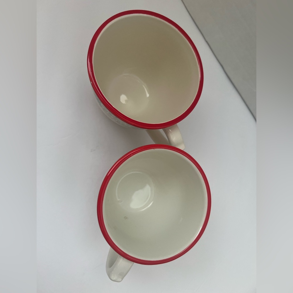 Pioneer Woman Floral Ceramic Mugs with Red Rim - Picture 3 of 5